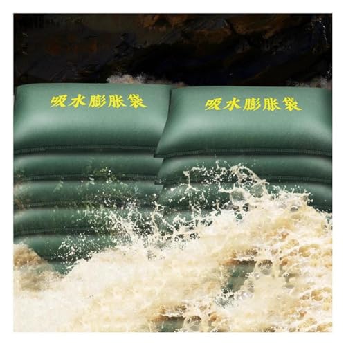 Artiz Sandfreie Sandsäcke, Selbstabsorbierender Hochwasserschutz Absorbierende Hochwasserschutzbarrieren Wiederverwendbare Hochwasserbarrieren Für Haus, Garage Und Keller(Green-5PCS,25x100cm) von Artiz