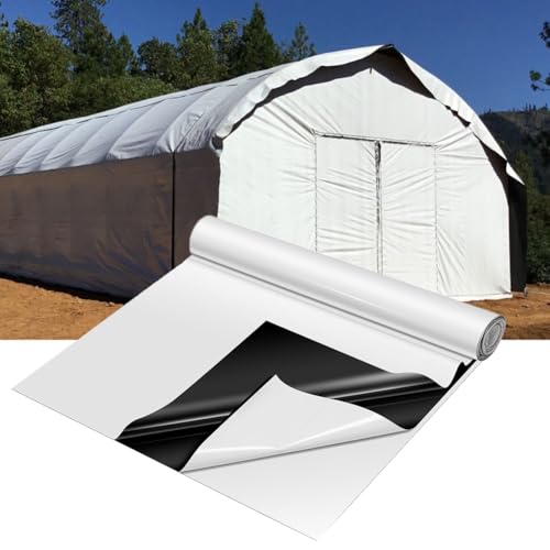 Artiz Schwarz-Weiß-Folie, Lichtschutz-Gewächshausabdeckung 0,12 mm Frischhaltefolie Verdunkelungsplane Für die Zucht und Bepflanzung von Gewächshäusern und Heimwerkerprojekte(4x6m) von Artiz