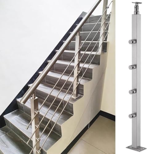Artiz Treppengeländerpfosten, Edelstahl-Seilbalustersystem 304 Verstellbare Treppenhandläufe Für Deckseilgeländer Nur Pfosten(Silver-85cm,1PCS) von Artiz
