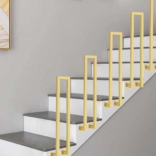 Artiz U-förmiger Treppenhandlauf, Seitmontage-Treppengeländer Rutschfestes Sicherheitsgeländer Für Innentreppen, Lofts Und Flure(Gold,45CM/1.4FT) von Artiz