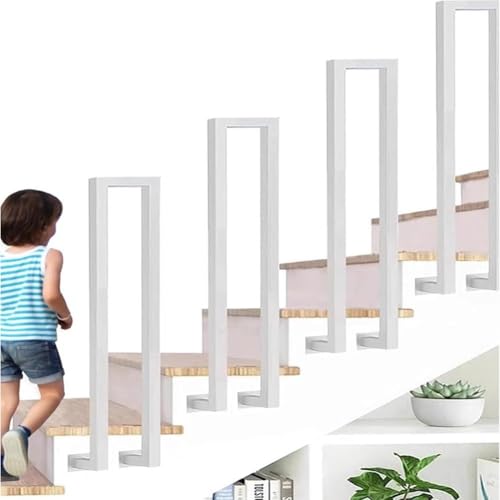 Artiz U-förmiger Treppenhandlauf, Seitmontage-Treppengeländer Rutschfestes Sicherheitsgeländer Für Innentreppen, Lofts Und Flure(Weiß,45CM/1.4FT) von Artiz