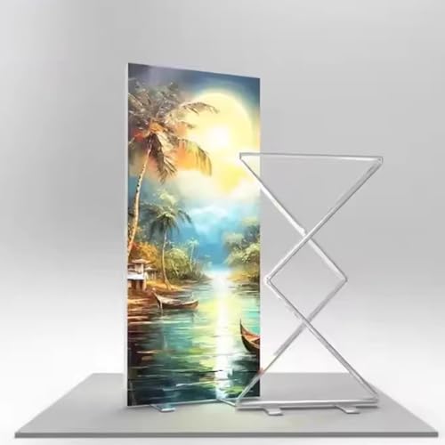 Doppelseitiger LED-Leuchtkasten Faltbarer LED-Plakat-Bildschirm Faltbarer Werbedisplay-Ständer Leuchtender Messehintergrund Magnetischer Modularer Rahmen Beidseitiger Druck(Frame+paintings,100x200cm) von Artiz