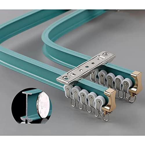 Flexible Gebogene Deckenschiene Für Vorhänge, Stille Riemenscheibe Doppelstabschiene Biegsames Schienensystem RV Curtain Track, Raumteiler, Aluminium-Legierung Curtain Deckenschienen ( Farbe : Top han von Artiz