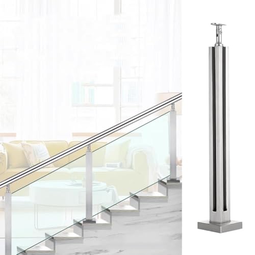 Glasgeländerpfosten, Glasgeländerpfosten Aus Edelstahl 304 Für Gehärtetes Glas Mit Einer Dicke Von 10–13 Mm Handläufe Können Montiert Werden Für Balkon, Terrasse Und Treppe(Corner Post,85cm/33.5") von Artiz