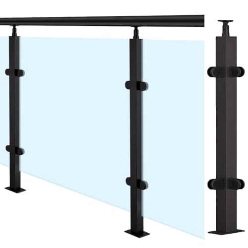 Glasgeländerpfosten Edelstahl-Terrassengeländer-Säulensystem Hochleistungs-Glaszaunklemme Für Balkontreppen Und Gärten Handläufe Können Hinzugefügt Werden(Corner Post,105cm/41.3") von Artiz