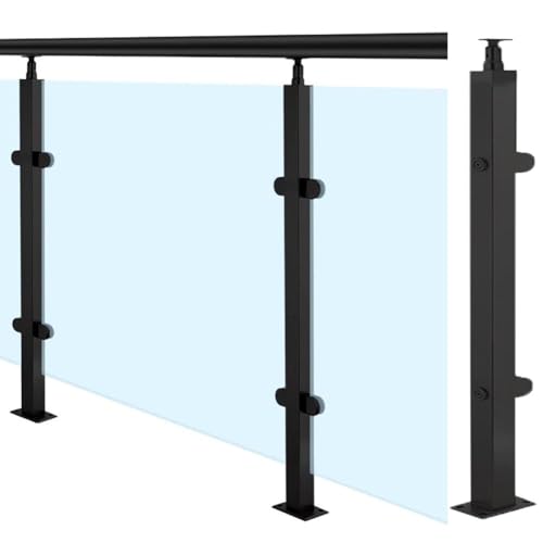 Glasgeländerpfosten Edelstahl-Terrassengeländer-Säulensystem Hochleistungs-Glaszaunklemme Für Balkontreppen Und Gärten Handläufe Können Hinzugefügt Werden(End Post,105cm/41.3") von Artiz