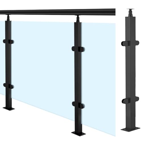 Glasgeländerpfosten Edelstahl-Terrassengeländer-Säulensystem Hochleistungs-Glaszaunklemme Für Balkontreppen Und Gärten Handläufe Können Hinzugefügt Werden(Middle Post,105cm/41.3") von Artiz