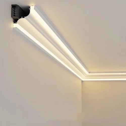 Indirekte LED-Beleuchtung Für Deckenleisten, LED-Diffusor Für Sockelleisten Mit Transformator Für Decke, Boden, Wand, Wall Washer/Sockelleiste(White light,1.2m/3.9 ft) von Artiz