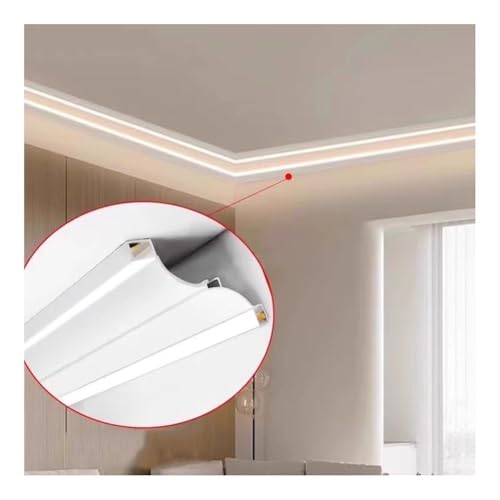 Indirekte LED-Beleuchtung Mit Kronenleisten Und Deckendekor Indirekte Beleuchtung Mit Diffusor Doppelseitige LED-Leuchte Für Decke, Boden, Wand, Wall Washer/Sockelleiste(Warm light,1.2m/3.9 ft) von Artiz