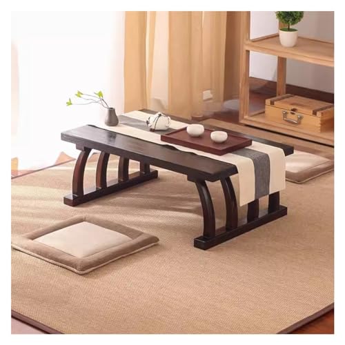 Multifunktionaler Japanischer Stil Stehtisch, Niedriger Altartisch Für Meditation Tatami Couchtisch, Vintage Kleiner Teetisch Für Bodensitzen (Farbe : Brown-A, Größe : 110x55x30cm) von Artiz