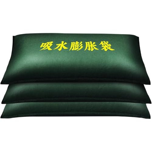 Sandfreie Sandsäcke Wasseraktivierte Hochwasserbarrieren Für Zuhause Absorbierende Hochwasserschutzbarrieren Alternative Sandsäcke Für Garage Und Keller(Green-10PCS,40x60cm) von Artiz