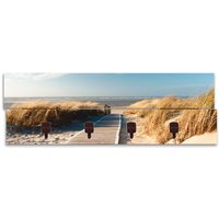 Artland Garderobenleiste "Nordseestrand auf Langeoog - Steg", teilmontiert von Artland