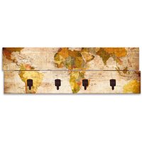 Artland Garderobenleiste "Weltkarte", teilmontiert von Artland