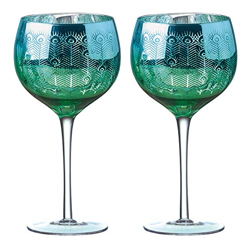 Artland Gläser Glas-Pfau, Mehrfarbig, 11,5 x 11,5 x 22 cm von ARTLAND
