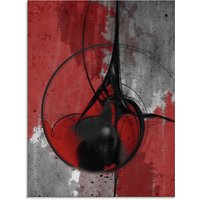 Artland Glasbild "Abstrakt in rot und schwarz", Gegenstandslos, (1 St.) von Artland