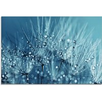 Artland Glasbild "Blaue glitzernde Pusteblume", Blumen, (1 St.) von Artland