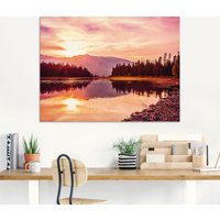 Artland Glasbild "Grand Teton Gebirge bei Sonnenuntergang", Sonnenaufgang & -untergang, (1 St.) von Artland