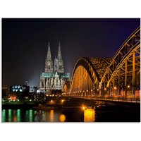 Artland Glasbild "Kölner Dom mit Brücke", Deutschland, (1 St.) von Artland