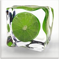 Artland Glasbild "Limette im Eiswürfel" Lebensmittel 1 Stk. tlg. in verschiedenen Größen von Artland