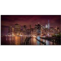 Artland Glasbild "New York City Impression bei Nacht I", Amerika, (1 St.) von Artland