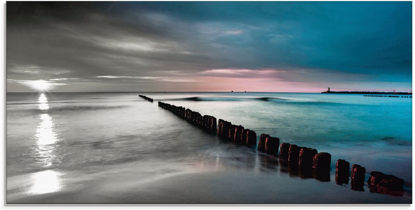 Artland Glasbild Ostsee mit schönem Sonnenaufgang, Gewässer (1 St), in verschiedenen Größen von Artland