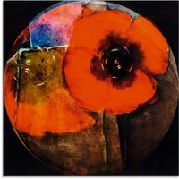 Artland Glasbild "Roter Mohn - abstrakt", Blumen, (1 St.) von Artland