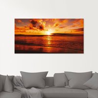 Artland Glasbild "Schöner Sonnenuntergang Strand", Gewässer, (1 St.) von Artland