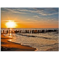 Artland Glasbild "Schöner Sonnenuntergang am Strand", Strand, (1 St.) von Artland