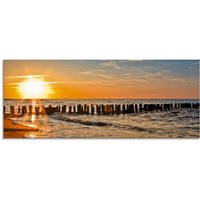 Artland Glasbild "Schöner Sonnenuntergang am Strand", Strand, (1 St.) von Artland