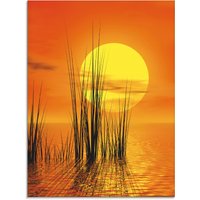 Artland Glasbild "Sonnenuntergang mit Schilf", Sonnenaufgang & -untergang, (1 St.) von Artland