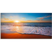 Artland Glasbild "Sonnenuntergang und das Meer", Strand, (1 St.) von Artland