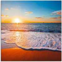 Artland Glasbild "Sonnenuntergang und das Meer", Strand, (1 St.) von Artland