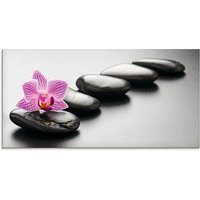 Artland Glasbild "Spa-Konzept mit Zen Steinen und Orchidee", Zen, (1 St.) von Artland