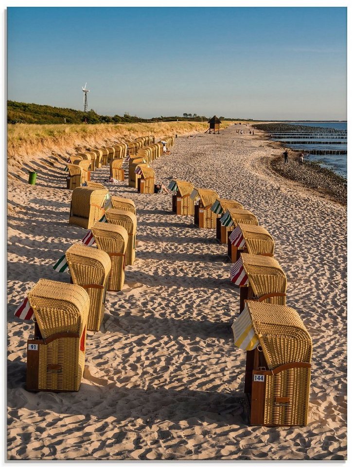 Artland Glasbild Strandkörbe Ostseeküste in Wustrow, Gewässer (1 St), in verschiedenen Größen von Artland