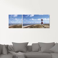 Artland Glasbild "Zitatenbild, Leuchtturm Sylt", Sprüche & Texte, (2 St.) von Artland