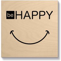 Artland Holzbild "Be happy - Sei glücklich", Sprüche & Texte, (1 St.) von Artland
