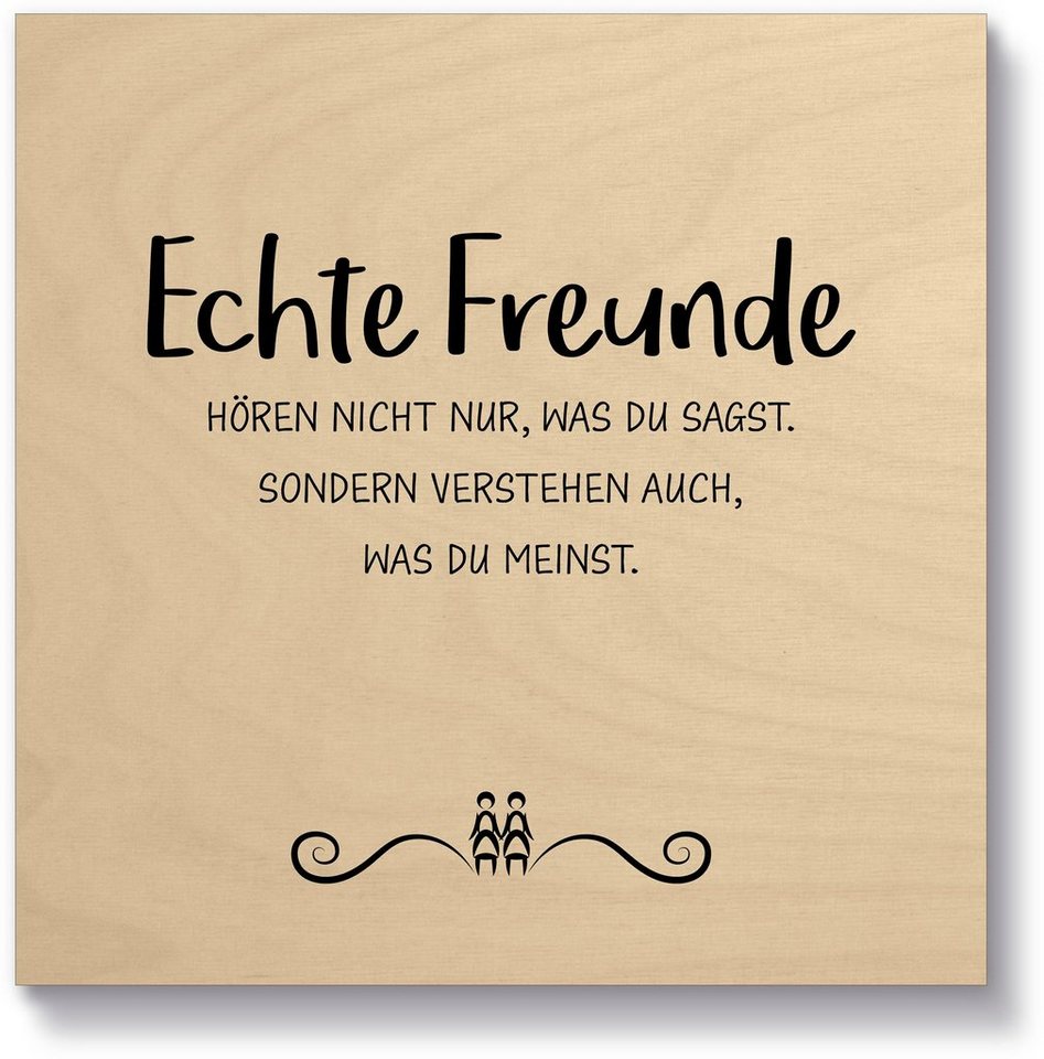 Artland Holzbild Echte Freunde, Sprüche & Texte (1 St) von Artland