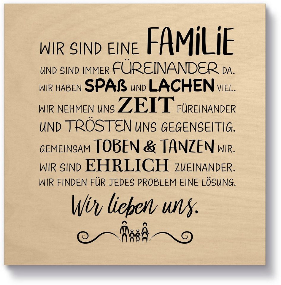 Artland Holzbild Familie I, Sprüche & Texte (1 St) von Artland