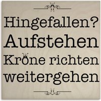 Artland Holzbild "Hinfallen & Aufstehen", Sprüche & Texte, (1 St.) von Artland