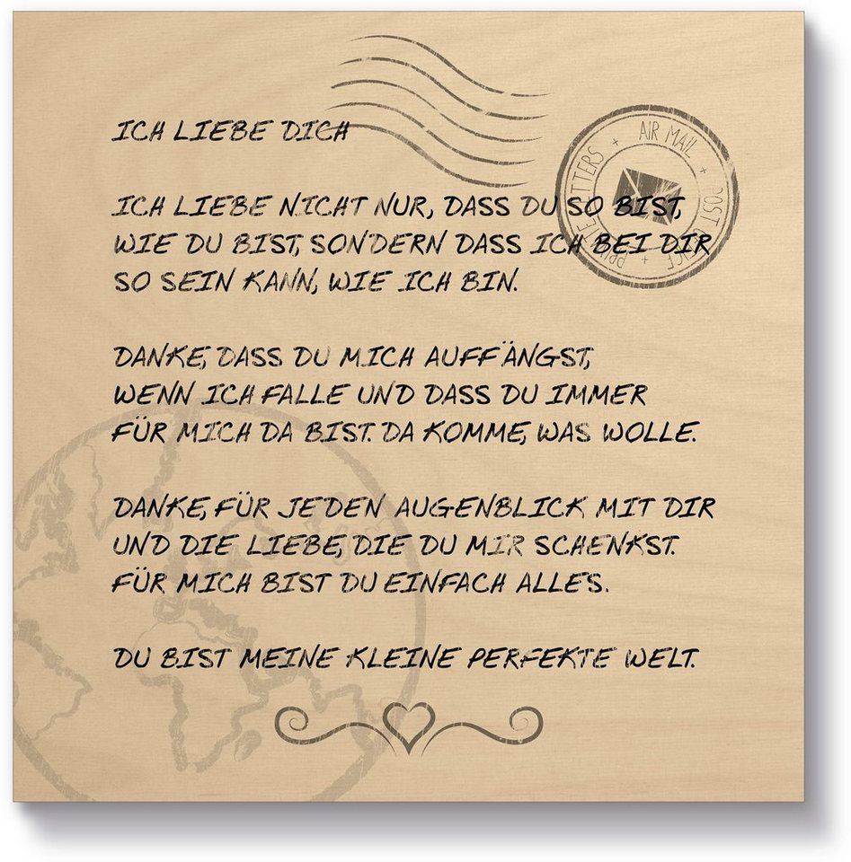 Artland Holzbild Ich liebe Dich, Sprüche & Texte (1 St) von Artland