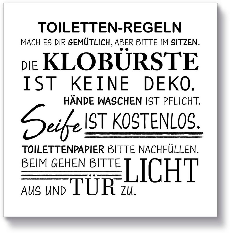 Artland Holzbild Toilettenregeln, Sprüche & Texte (1 St) von Artland