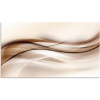 Artland Küchenrückwand "Braune abstrakte Welle" Alu Spritzschutz mit Klebeband, einfache Montage von Artland