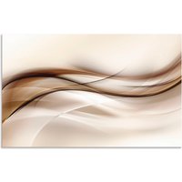 Artland Küchenrückwand "Braune abstrakte Welle" Alu Spritzschutz mit Klebeband, einfache Montage von Artland