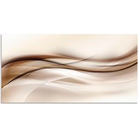 Artland Küchenrückwand "Braune abstrakte Welle" Alu Spritzschutz mit Klebeband, einfache Montage von Artland