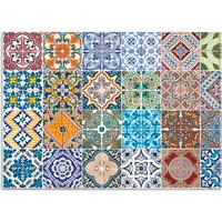 Artland Küchenrückwand "Gemusterte Keramikfliesen" Alu Spritzschutz mit Klebeband, einfache Montage von Artland