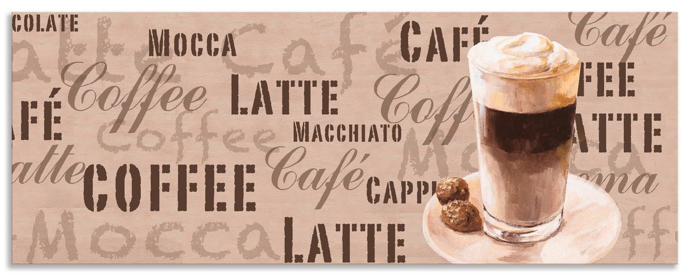 Artland Küchenrückwand Kaffee - Latte Macchiato, (1-tlg), Alu Spritzschutz mit Klebeband, einfache Montage von Artland