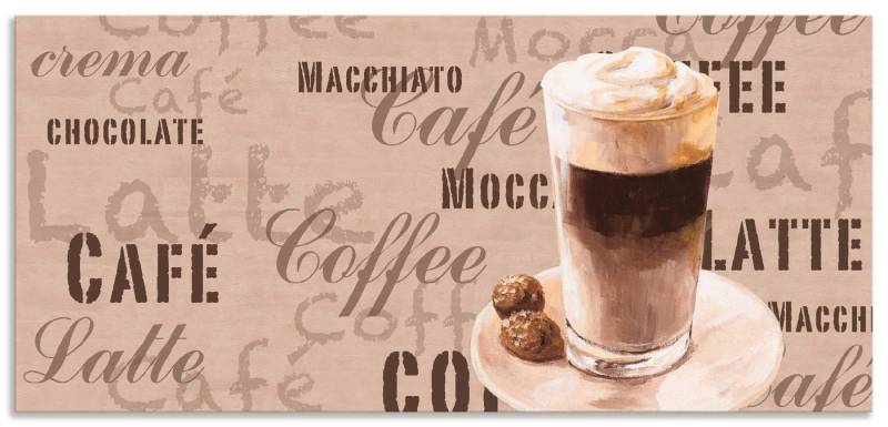 Artland Küchenrückwand Kaffee - Latte Macchiato, (1-tlg), Alu Spritzschutz mit Klebeband, einfache Montage von Artland