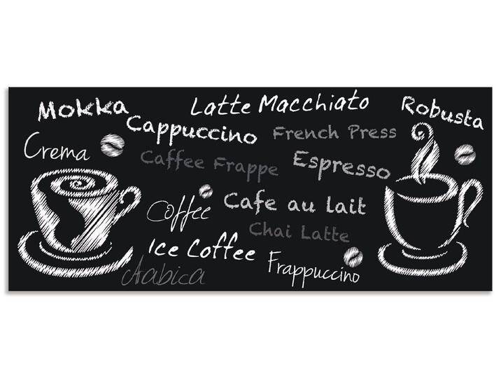 Artland Küchenrückwand Kaffee. Designelemente auf einer Tafel, (1-tlg), Alu Spritzschutz mit Klebeband, einfache Montage, schwarz von Artland