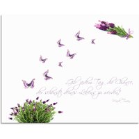 Artland Küchenrückwand "Lila Schmetterlinge an Lavendel", (1 tlg.), Alu Spritzschutz mit Klebeband, einfache Montage von Artland