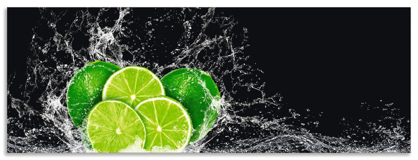 Artland Küchenrückwand Limone mit Spritzwasser, (1-tlg), Alu Spritzschutz mit Klebeband, einfache Montage von Artland